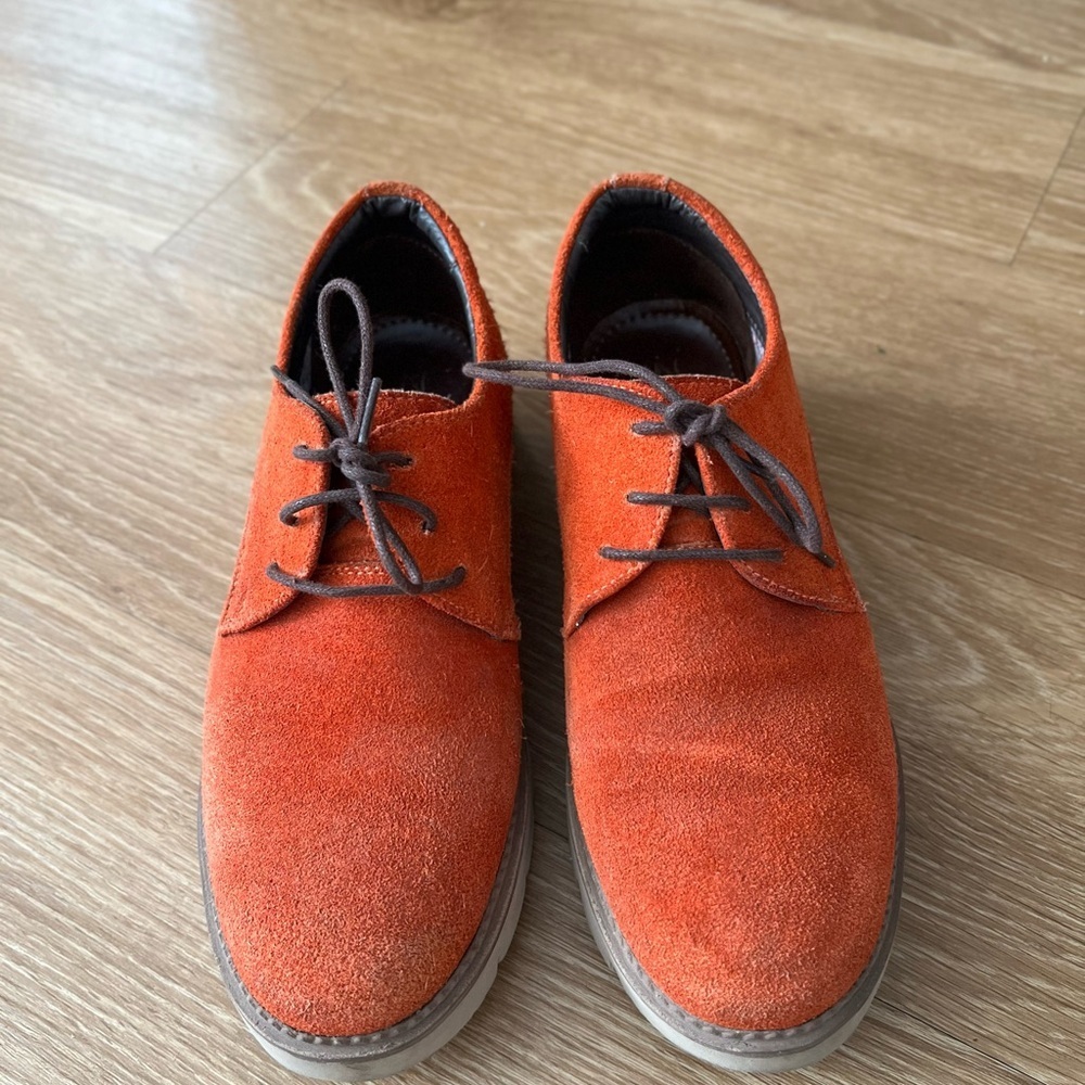Women Burnt Orange Suede Lace-Up Shoes – Size 7 – Stylish & Bold - Picture 7 of 7